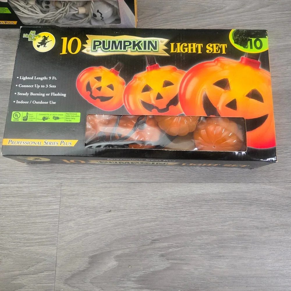 Vintage All Hallows Eve Halloween Light 5 Mix Sets Bundle Decor Pumpkins & Ghost